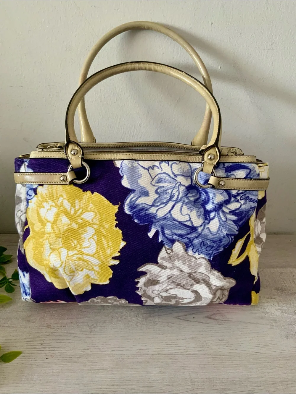 COACH MADISON MAGGIE KARA FLORAL CARRYALL FLORAL BAG - Picture 5 of 13